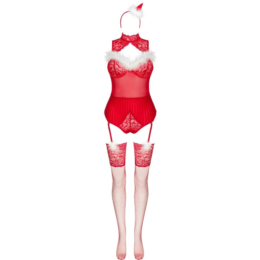 LIVCO CORSETTI FASHION - LIMPID SNOWFLAKES LC 90604 BODY + BAS + BANDEAU DE NOËL L/XL LIVCO CORSETTI SETS