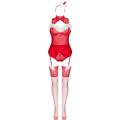 LIVCO CORSETTI FASHION - LIMPID SNOWFLAKES LC 90604 BODY + BAS + BANDEAU DE NOËL L/XL LIVCO CORSETTI SETS