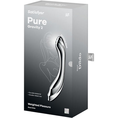 SATISFYER - PURE GRAVITY 2 GODEMICHET DOUBLE EXTRÉMITÉ EN ACIER INOXYDABLE SATISFYER DILDO