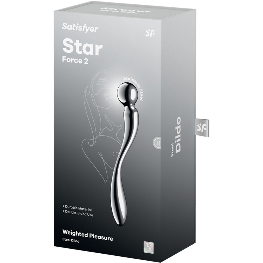 SATISFYER - STAR FORCE 2 GODEMICHET DOUBLE EN ACIER INOXYDABLE SATISFYER DILDO