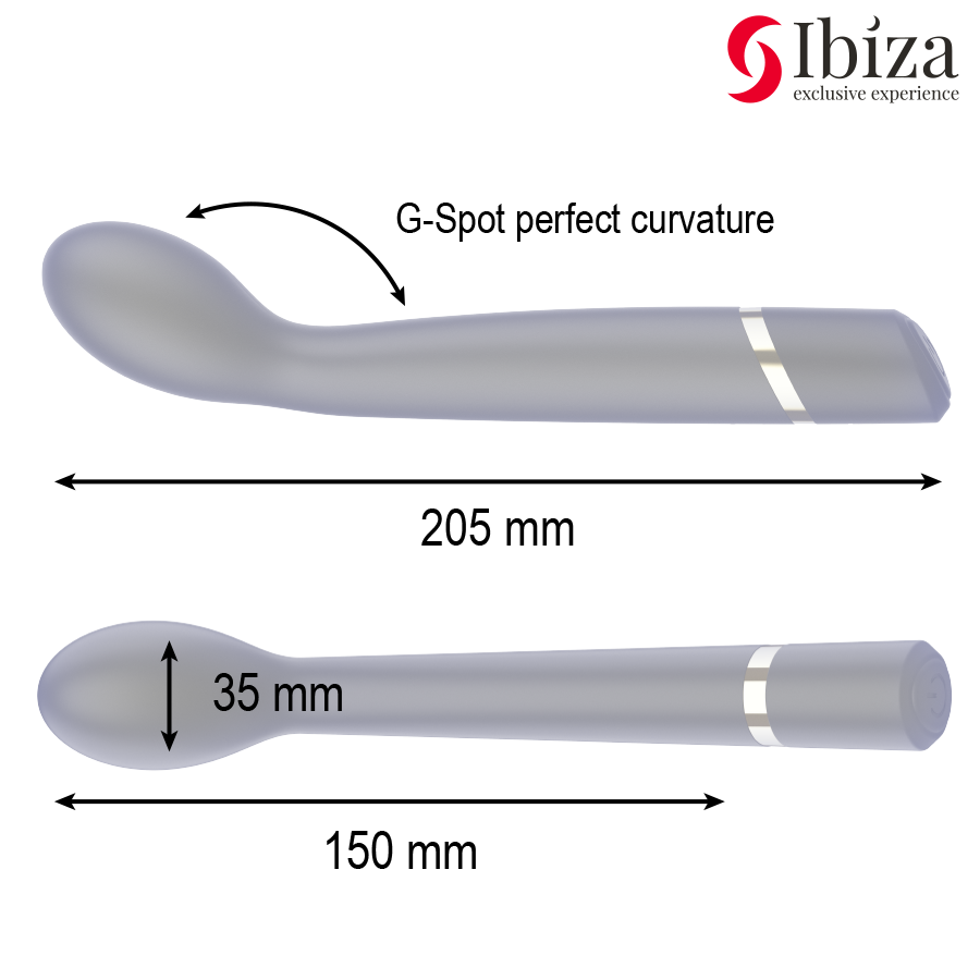 IBIZA - VIBRATEUR POINT G 10 VIBRATIONS RECHARGEABLE IBIZA TECHNOLOGY