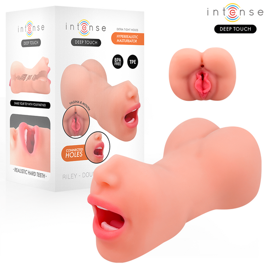INTENSE DEEP TOUCH - MASTURBATEUR À DOUBLE BOUCHE ET VAGIN RILEY INTENSE DEEP TOUCH