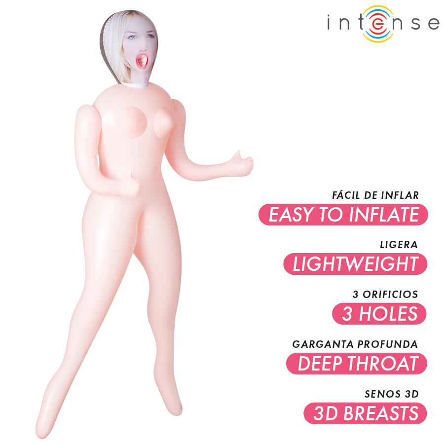 INTENSE DOLLS - POUPÉE GONFLABLE INGRID À TROIS ORIFICES INTENSE DOLLS
