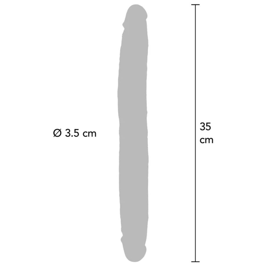 GET REAL - GODEMICHET EN SILICONE À DOUBLE EXTRÉMITÉ CARAMEL 35 CM GET REAL