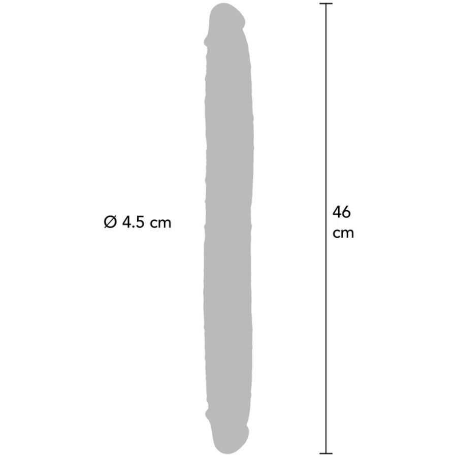 GET REAL - GODEMICHET EN SILICONE À DOUBLE EXTRÉMITÉ CARAMEL 46 CM GET REAL
