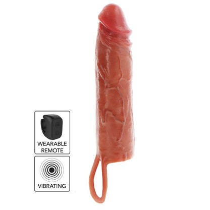 GET REAL - MANCHON PÉNIS VIBRANT EN SILICONE HYDRATANT CARAMEL 20 CM GET REAL