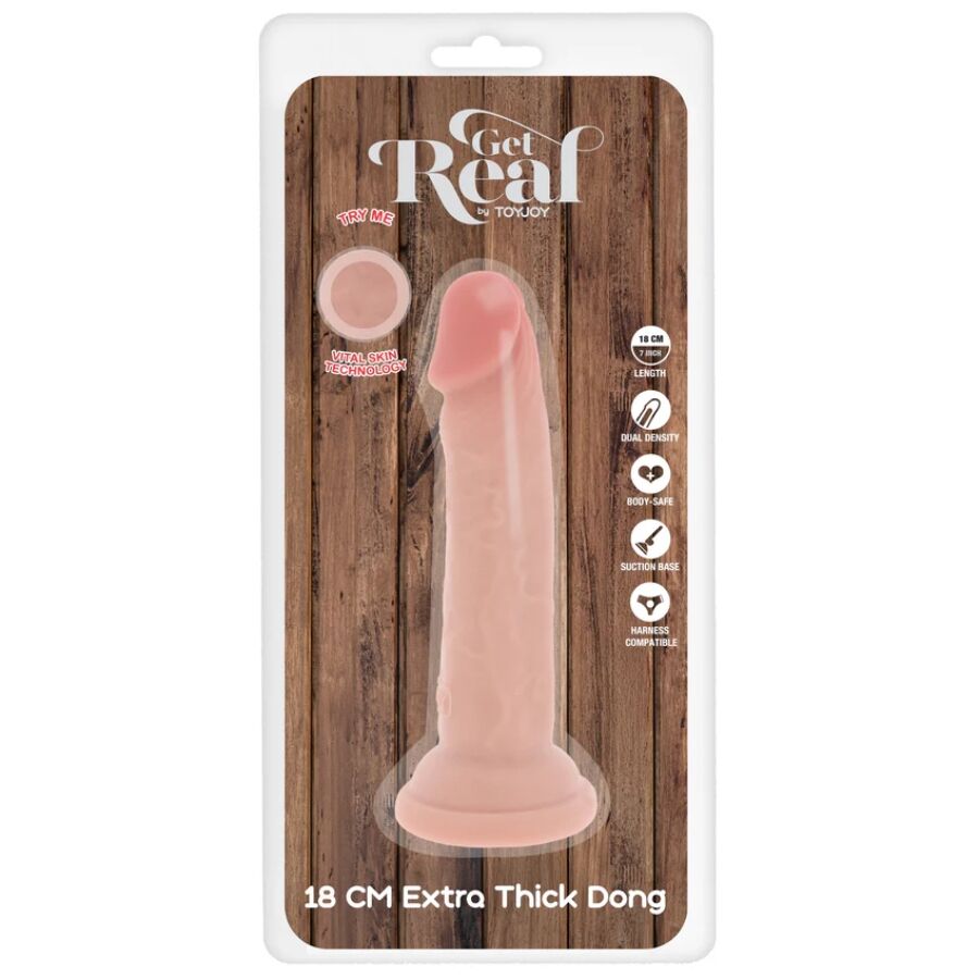 GET REAL - PÉNIS DE LUXE ÉPAIS DOUBLE DENSITÉ EN TPE 18 CM GET REAL