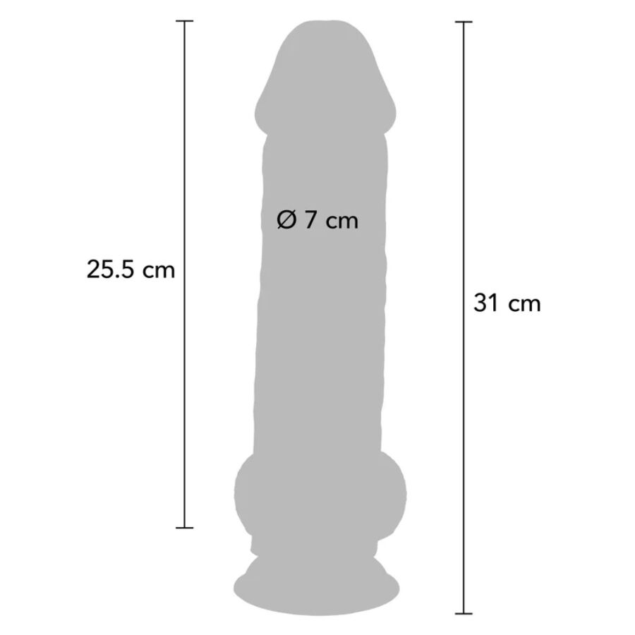 GET REAL - PÉNIS RÉALISTE DE LUXE AVEC TESTICULES EXTRA ÉPAIS DE 31 CM GET REAL