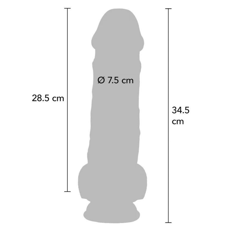 GET REAL - PÉNIS RÉALISTE DE LUXE AVEC TESTICULES EXTRA ÉPAIS DE 34,5 CM GET REAL