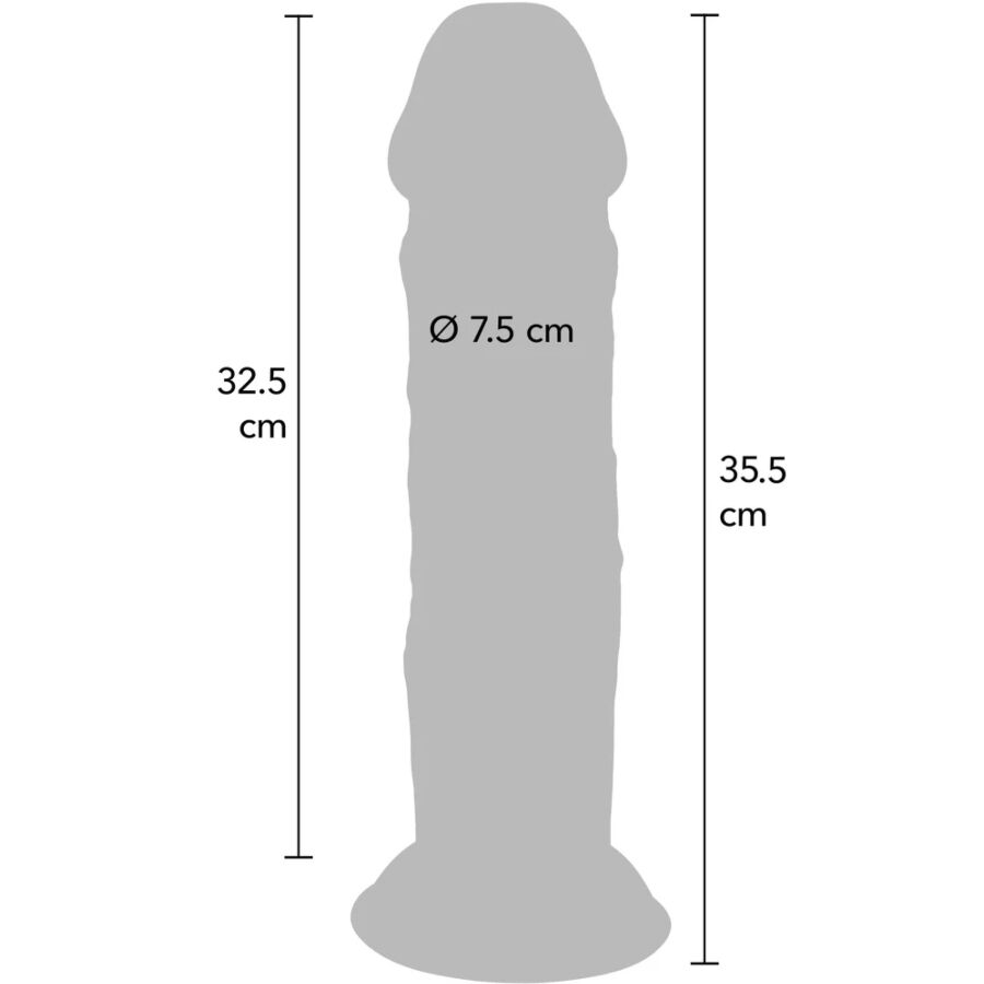 GET REAL - PÉNIS DE LUXE ÉPAIS DOUBLE DENSITÉ EN TPE 35,5 CM GET REAL
