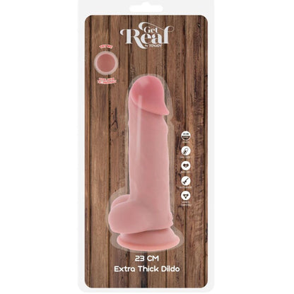 GET REAL - PÉNIS RÉALISTE DE LUXE AVEC TESTICULES EXTRA ÉPAIS DE 23 CM GET REAL