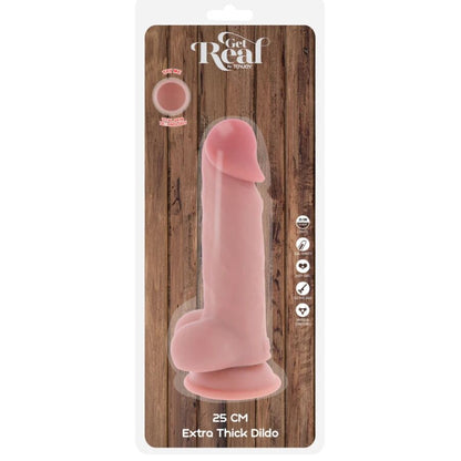 GET REAL - PÉNIS RÉALISTE DE LUXE AVEC TESTICULES EXTRA ÉPAIS DE 25 CM GET REAL
