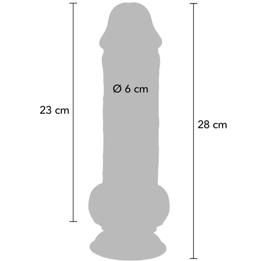 GET REAL - PÉNIS RÉALISTE DE LUXE AVEC TESTICULES EXTRA ÉPAIS DE 28 CM GET REAL