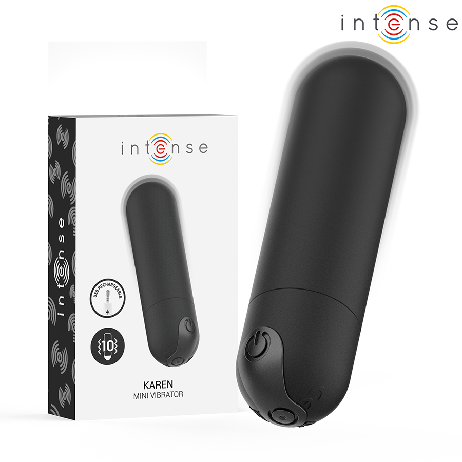 INTENSE - KAREN MINI VIBRANT RECHARGEABLE BALLE NOIRE INTENSE FUN TOYS