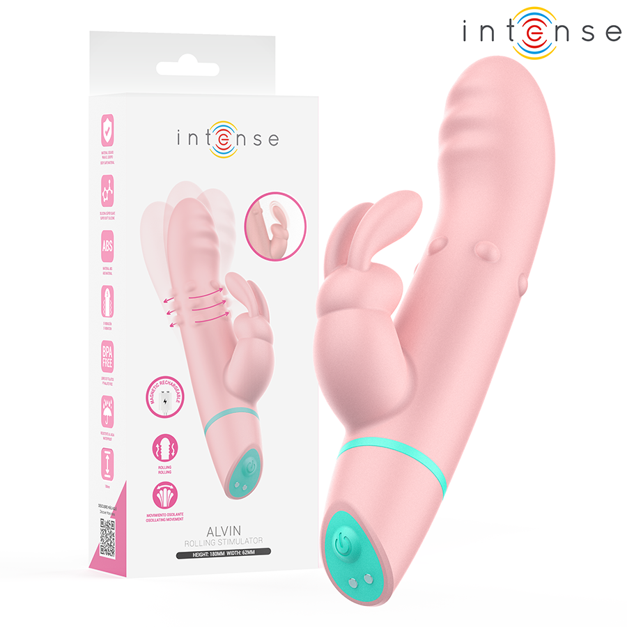 INTENSE - STIMULATEUR ALVIN RABBIT ET VIBRATEUR À ROULEMENT + OSCILLANT INTENSE FUN TOYS
