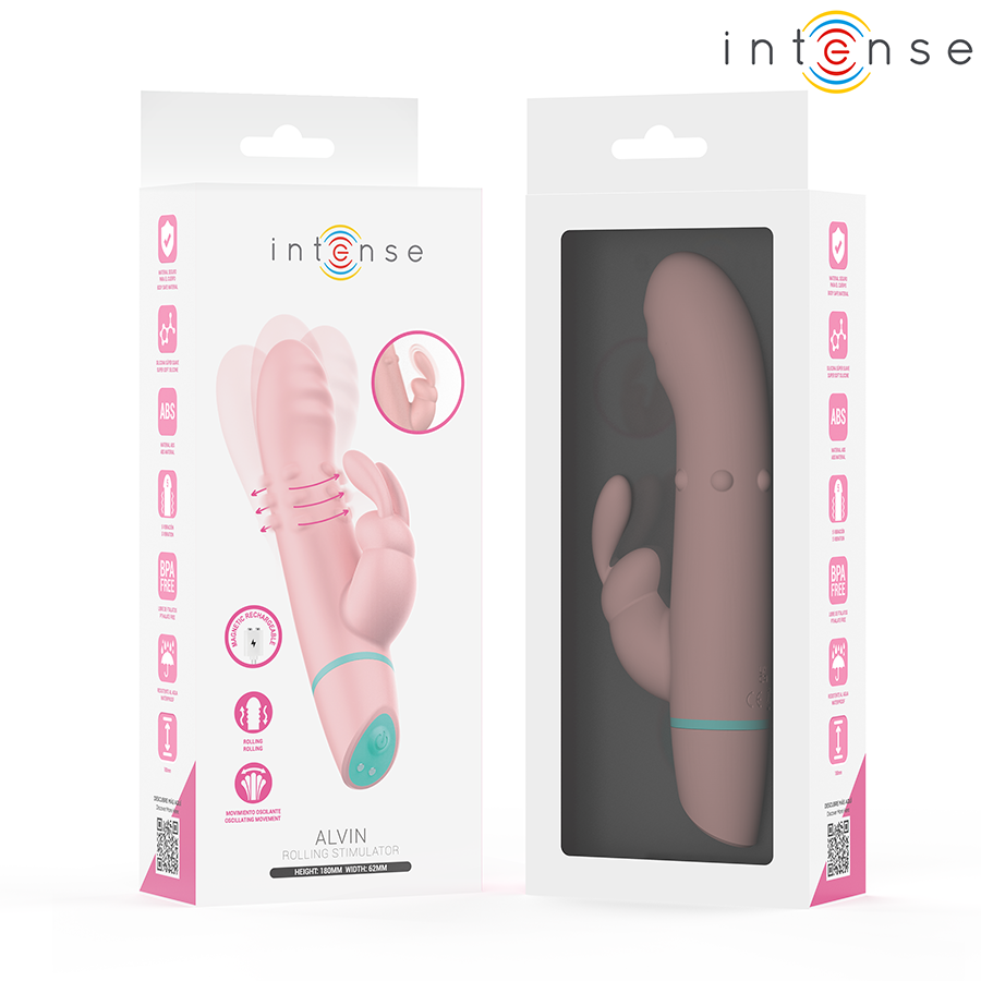 INTENSE - STIMULATEUR ALVIN RABBIT ET VIBRATEUR À ROULEMENT + OSCILLANT INTENSE FUN TOYS