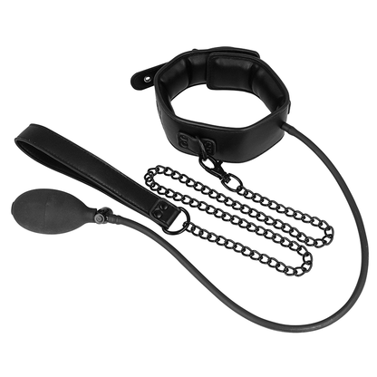 FETISH SUBMISSIVE BONDAGE - COLLIER D'ÉTRANGLEMENT GONFLABLE AVEC CHAÎNE FETISH SUBMISSIVE BONDAGE