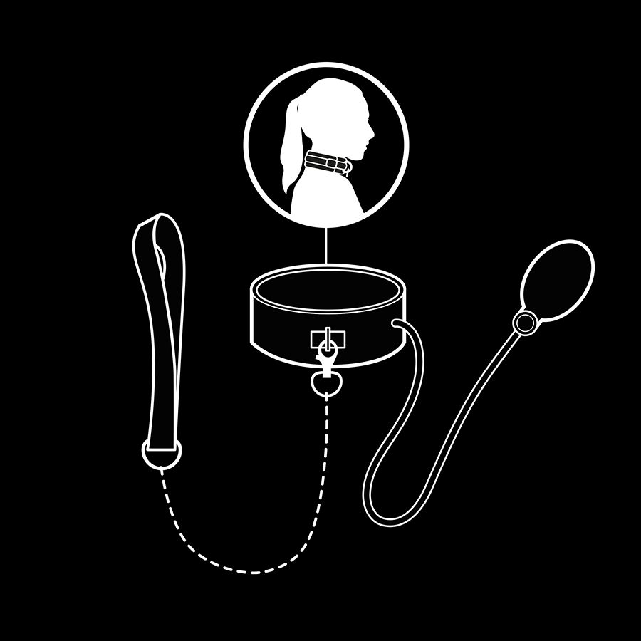 FETISH SUBMISSIVE BONDAGE - COLLIER D'ÉTRANGLEMENT GONFLABLE AVEC CHAÎNE FETISH SUBMISSIVE BONDAGE