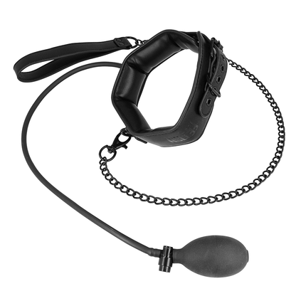 FETISH SUBMISSIVE BONDAGE - COLLIER D'ÉTRANGLEMENT GONFLABLE AVEC CHAÎNE FETISH SUBMISSIVE BONDAGE
