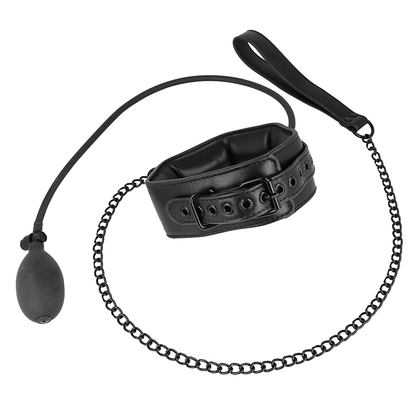 FETISH SUBMISSIVE BONDAGE - COLLIER D'ÉTRANGLEMENT GONFLABLE AVEC CHAÎNE FETISH SUBMISSIVE BONDAGE