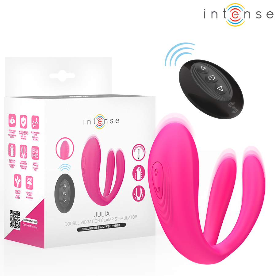 INTENSE - JULIA DOUBLE VIBRATEUR À PINCE STIMULATEUR AVEC TÉLÉCOMMANDE INTENSE COUPLES TOYS