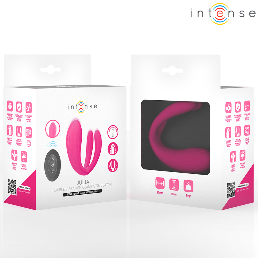INTENSE - JULIA DOUBLE VIBRATEUR À PINCE STIMULATEUR AVEC TÉLÉCOMMANDE INTENSE COUPLES TOYS