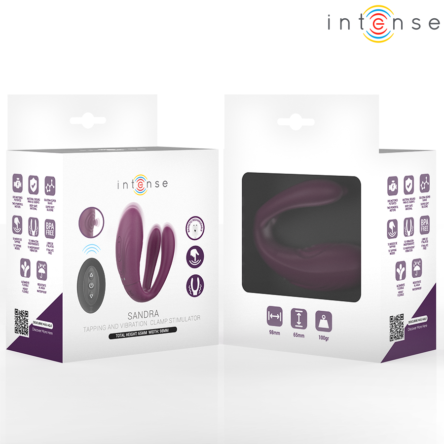 INTENSE - STIMULATEUR DE TAPOTAGE ET DE VIBRATION SANDRA AVEC TÉLÉCOMMANDE INTENSE COUPLES TOYS