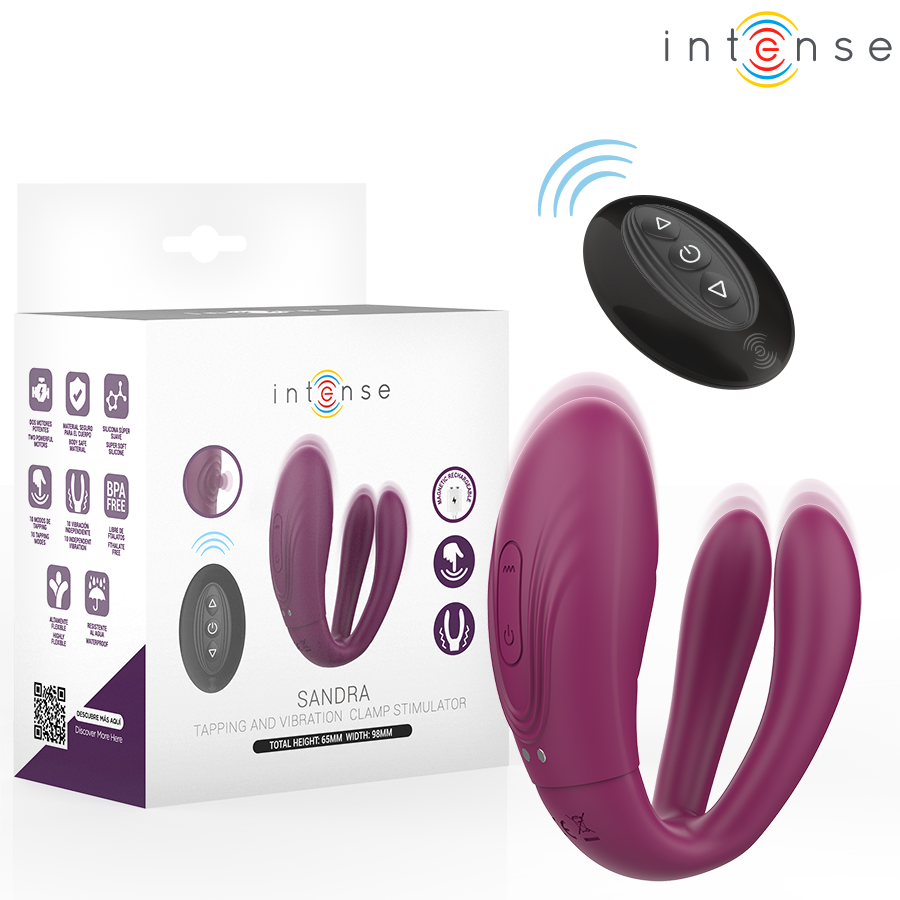 INTENSE - STIMULATEUR DE TAPOTAGE ET DE VIBRATION SANDRA AVEC TÉLÉCOMMANDE INTENSE COUPLES TOYS