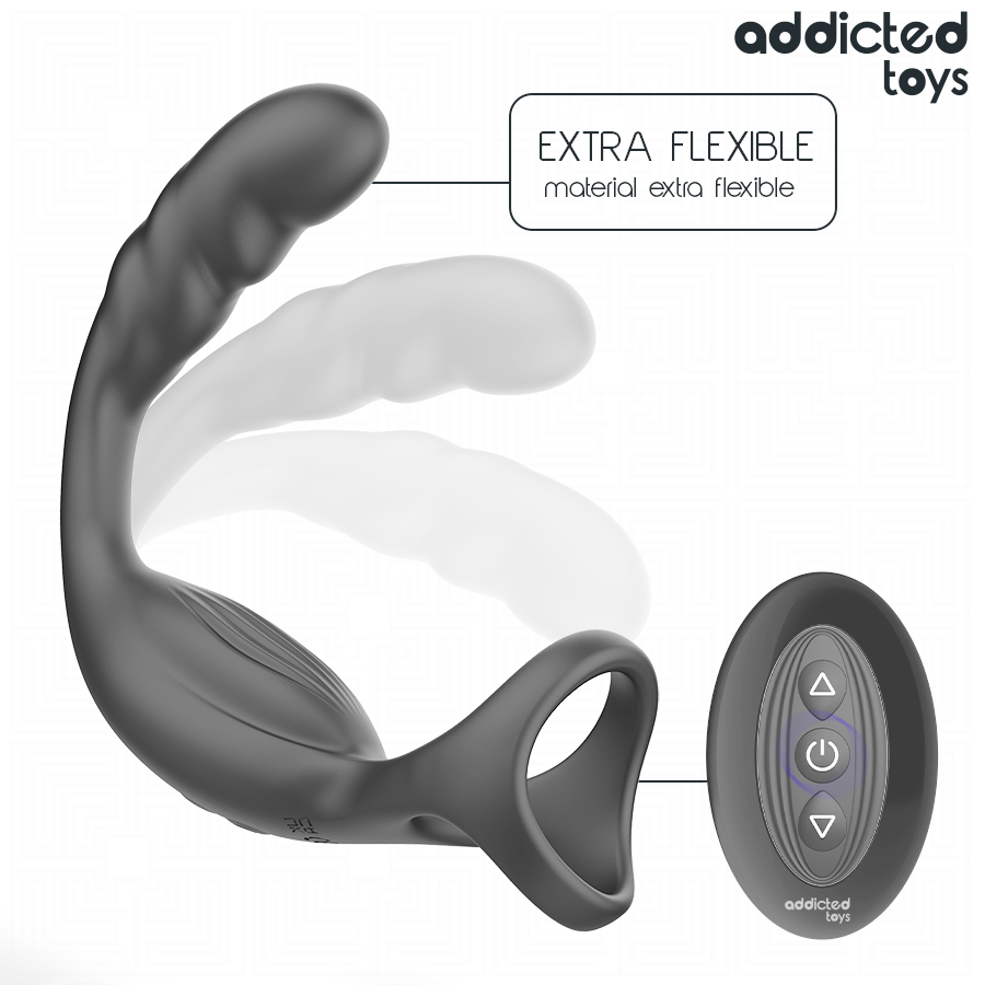 ADDICTED TOYS - ANNEAU PÉNIS PROSTATIQUE DOUBLE AVEC TÉLÉCOMMANDE ADDICTED TOYS