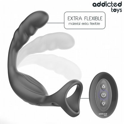 ADDICTED TOYS - ANNEAU PÉNIS PROSTATIQUE DOUBLE AVEC TÉLÉCOMMANDE ADDICTED TOYS