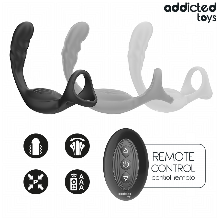 ADDICTED TOYS - ANNEAU PÉNIS PROSTATIQUE DOUBLE AVEC TÉLÉCOMMANDE ADDICTED TOYS