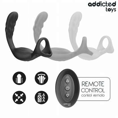 ADDICTED TOYS - ANNEAU PÉNIS PROSTATIQUE DOUBLE AVEC TÉLÉCOMMANDE ADDICTED TOYS