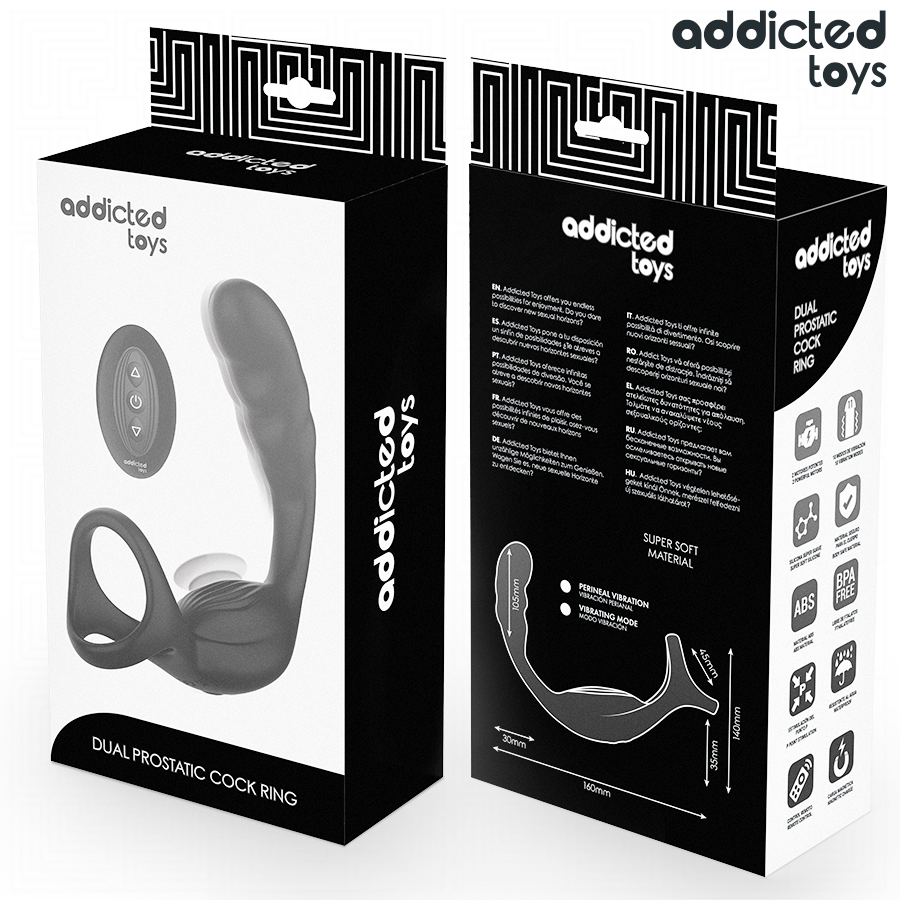 ADDICTED TOYS - ANNEAU PÉNIS PROSTATIQUE DOUBLE AVEC TÉLÉCOMMANDE ADDICTED TOYS