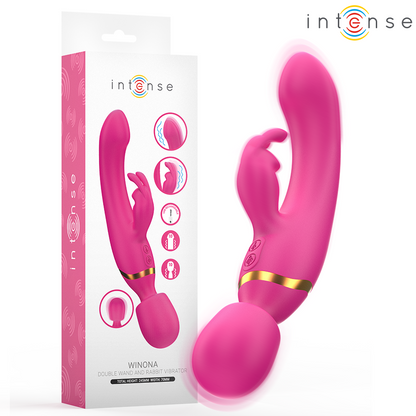 INTENSE - VIBRATEUR DOUBLE WINONA LAPIN ET BAGUETTE INTENSE FUN TOYS