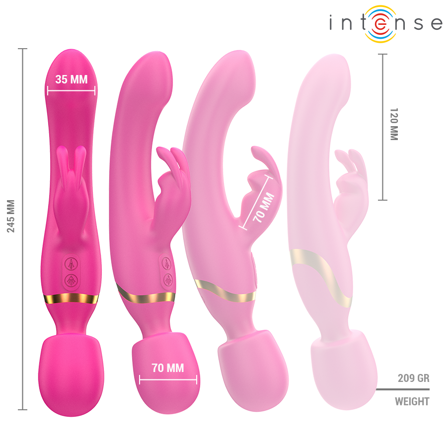 INTENSE - VIBRATEUR DOUBLE WINONA LAPIN ET BAGUETTE INTENSE FUN TOYS
