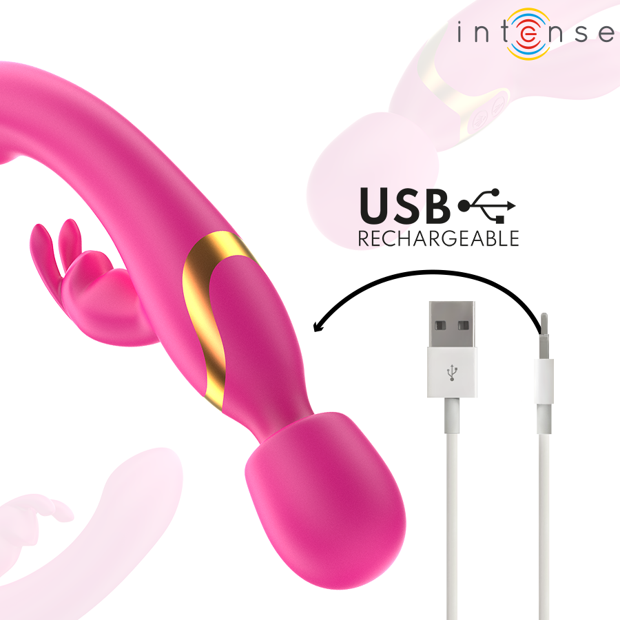 INTENSE - VIBRATEUR DOUBLE WINONA LAPIN ET BAGUETTE INTENSE FUN TOYS