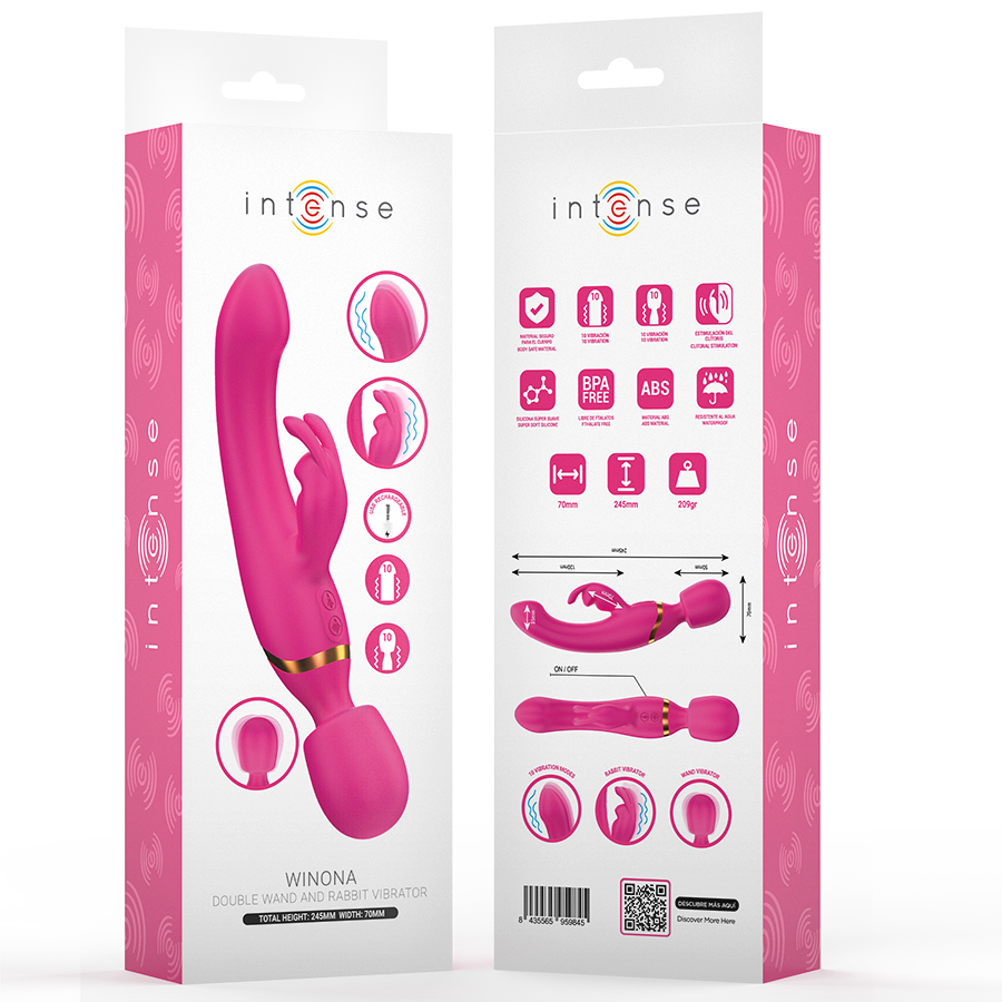 INTENSE - VIBRATEUR DOUBLE WINONA LAPIN ET BAGUETTE INTENSE FUN TOYS