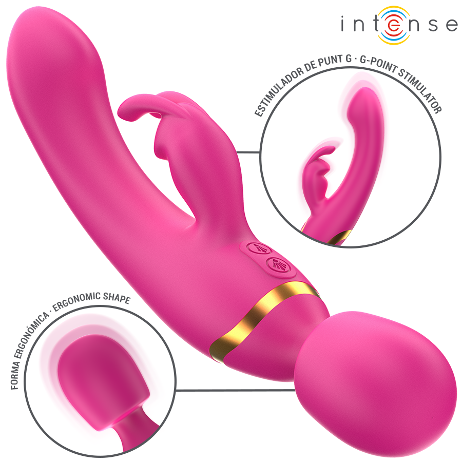 INTENSE - VIBRATEUR DOUBLE WINONA LAPIN ET BAGUETTE INTENSE FUN TOYS