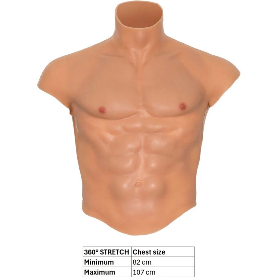 DÉSIR CACHÉ - T-SHIRT TORSE MASCULIN EN SILICONE ALTER EGO AVEC ESTHÉTIQUE DES ABS HIDDEN DESIRE