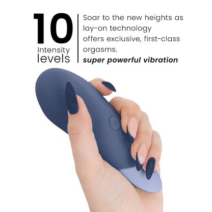 WOMANIZER - VIBE LAY-ON VIBRATEUR SILENCIEUX BLEU FONCÉ WOMANIZER