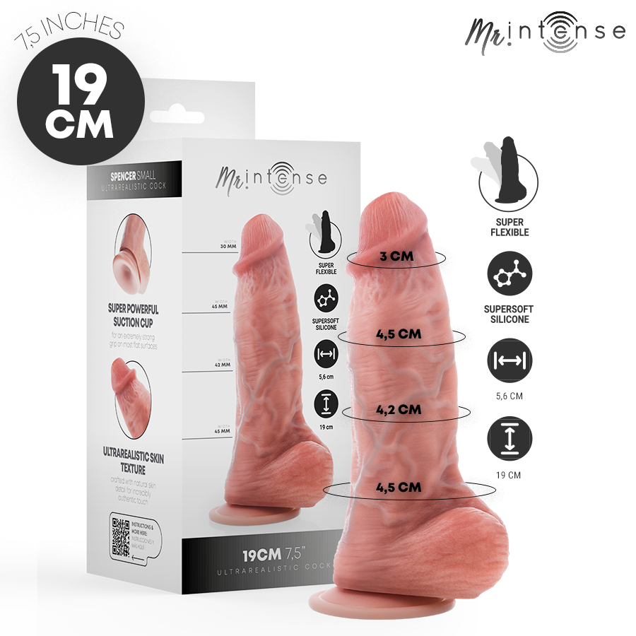 MR INTENSE - PETIT GODEMICHET SPENCER EN SILICONE 19 CM -Ø- 4,5 CM MR. INTENSE