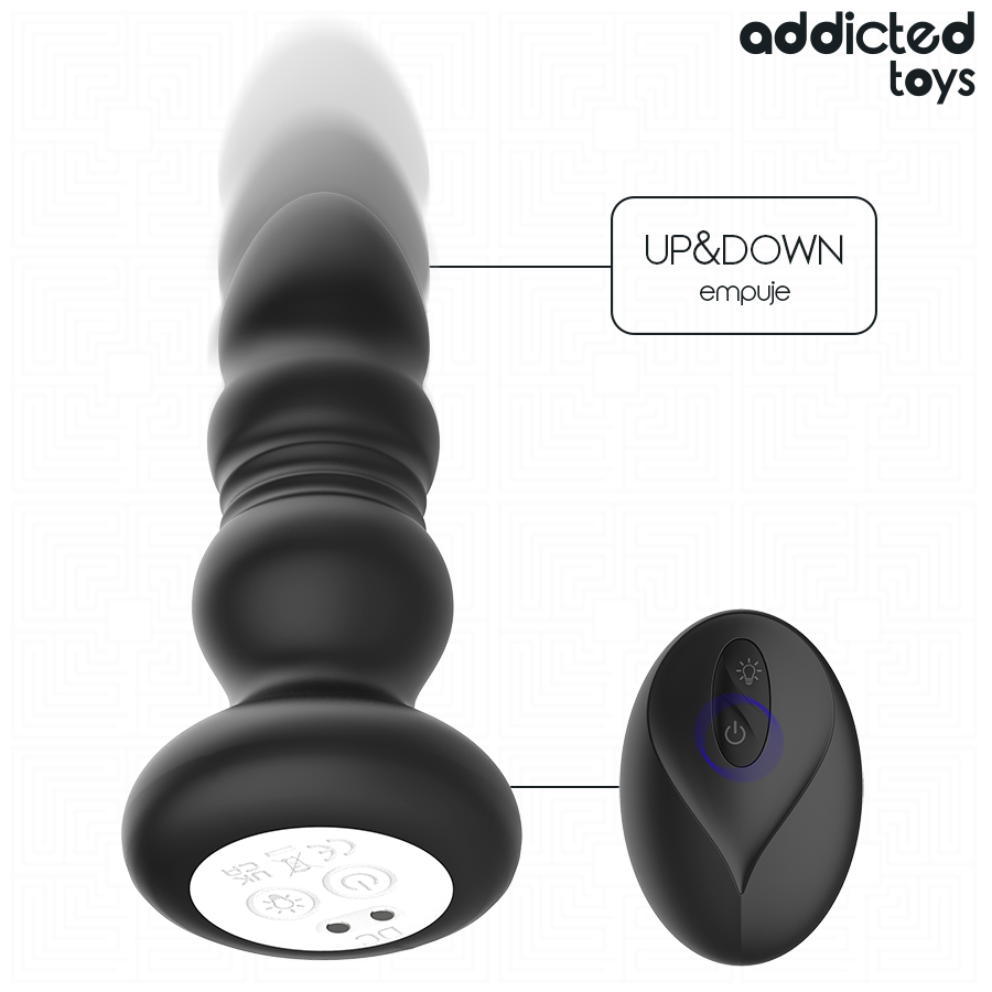 ADDICTED TOYS - PLUG ANAL ROTATIF ET VIBRANT, TÉLÉCOMMANDE AVEC LUMIÈRE LED ADDICTED TOYS