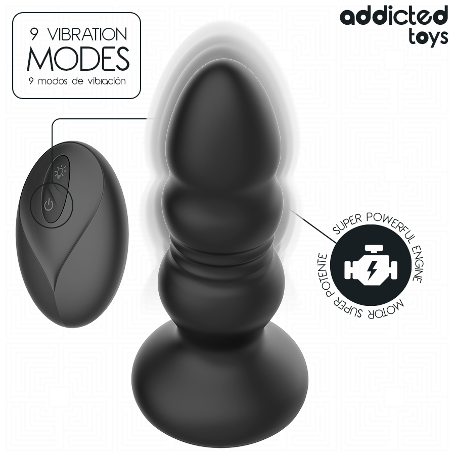 ADDICTED TOYS - PLUG ANAL ROTATIF ET VIBRANT, TÉLÉCOMMANDE AVEC LUMIÈRE LED ADDICTED TOYS