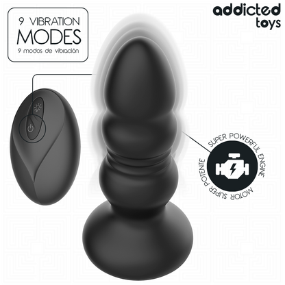 ADDICTED TOYS - PLUG ANAL ROTATIF ET VIBRANT, TÉLÉCOMMANDE AVEC LUMIÈRE LED ADDICTED TOYS