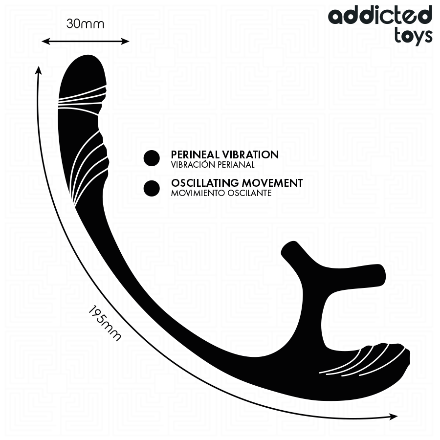 ADDICTED TOYS - PLUG ANAL AVEC VIBRATION, ONDULATION À 360° ET STIMULATEUR DE TESTICULES ADDICTED TOYS