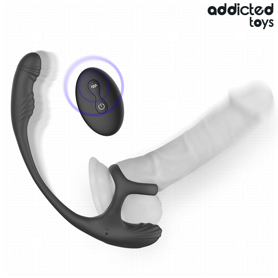 ADDICTED TOYS - PLUG ANAL AVEC VIBRATION, ONDULATION À 360° ET STIMULATEUR DE TESTICULES ADDICTED TOYS