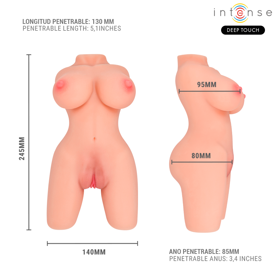 INTENSE DEEP TOUCH - JESSE TORSO DOUBLE MASTURBATEUR VAGIN & ANO INTENSE DEEP TOUCH