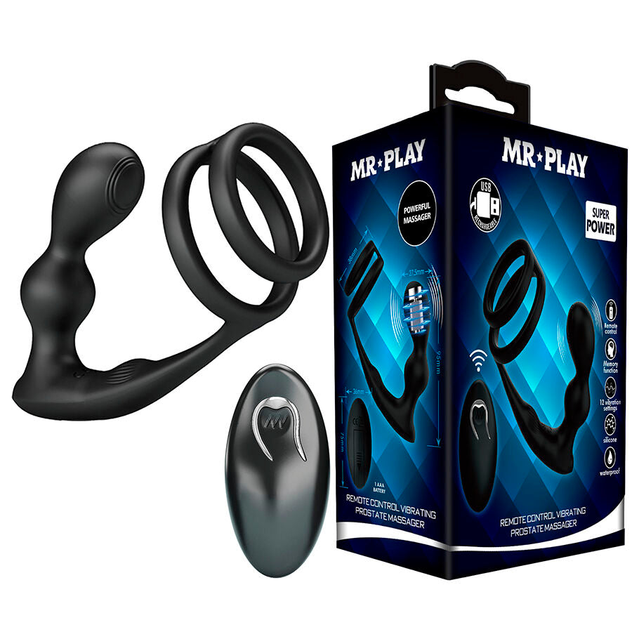 MR PLAY - PLUG ANAL VIBRANT AVEC ANNEAU PÉNIS ET TÉLÉCOMMANDE MR PLAY
