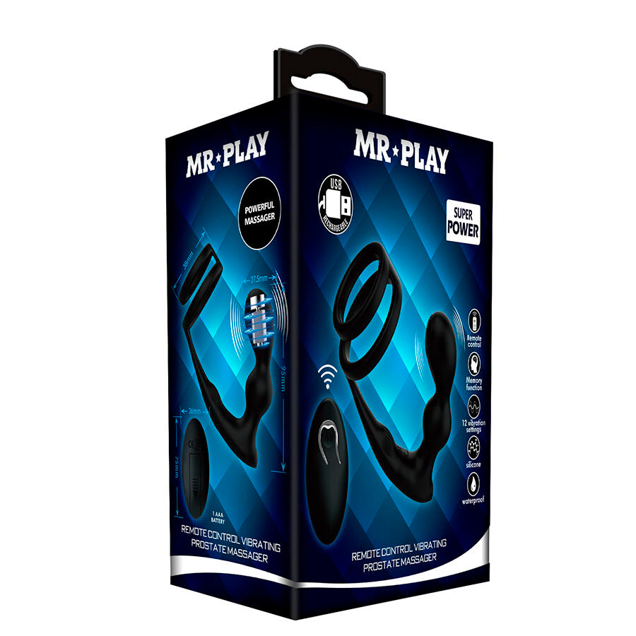 MR PLAY - PLUG ANAL VIBRANT AVEC ANNEAU PÉNIS ET TÉLÉCOMMANDE MR PLAY