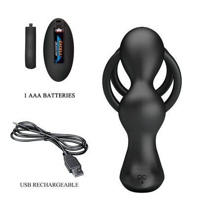 MR PLAY - PLUG ANAL VIBRANT AVEC ANNEAU PÉNIS ET TÉLÉCOMMANDE MR PLAY